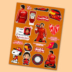 Carlos Sainz Sticker Sheet waterproof vinyl decal for laptop, bike, car & bottle