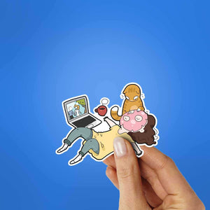 Cat Care Sticker waterproof vinyl decal for laptop, bike, car & bottle