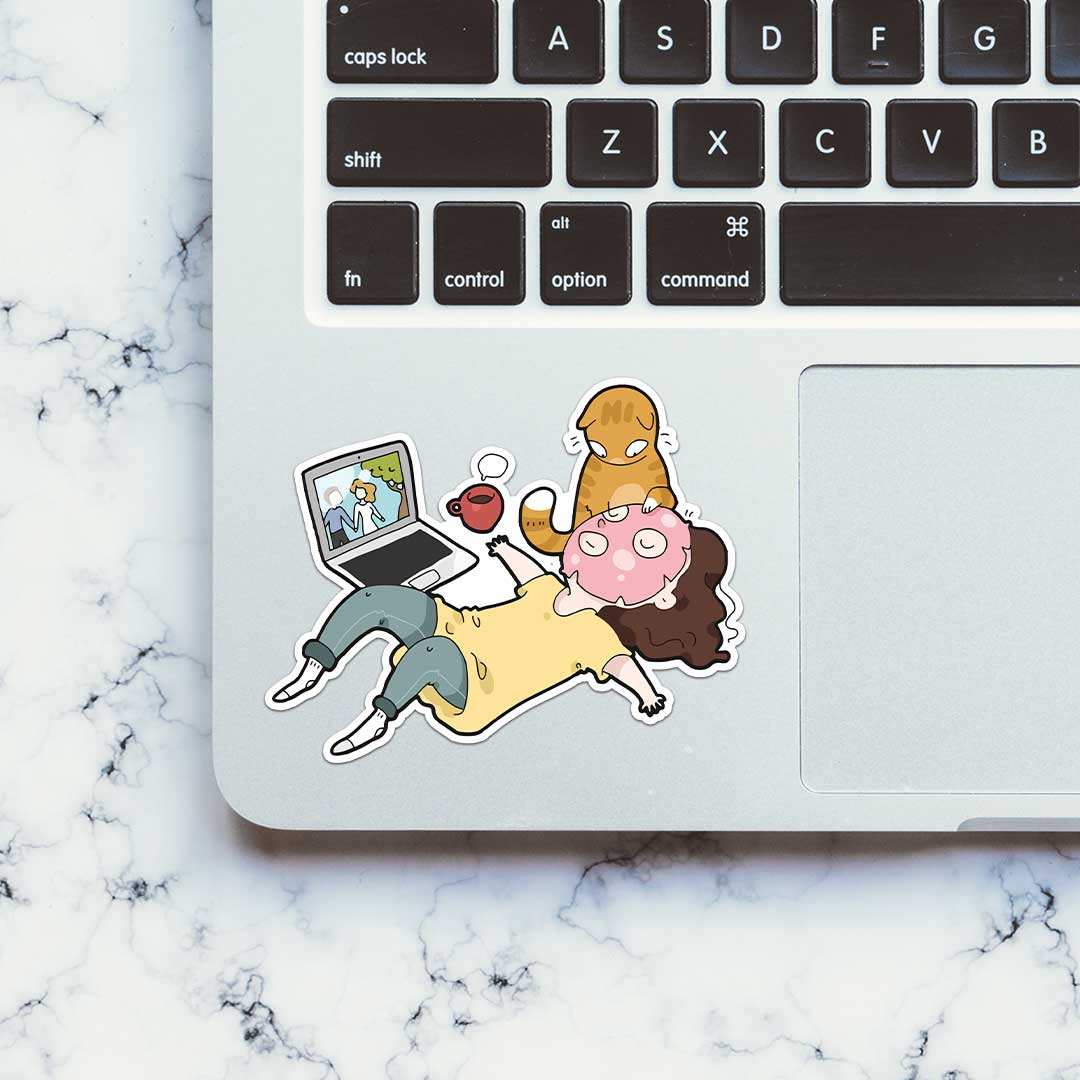 Cat Care Sticker waterproof vinyl decal for laptop, bike, car & bottle