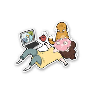 Cat Care Sticker waterproof vinyl decal for laptop, bike, car & bottle