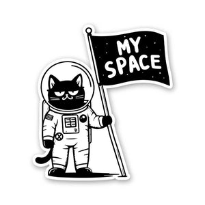 Cat Space Sticker waterproof vinyl decal for laptop, bike, car & bottle