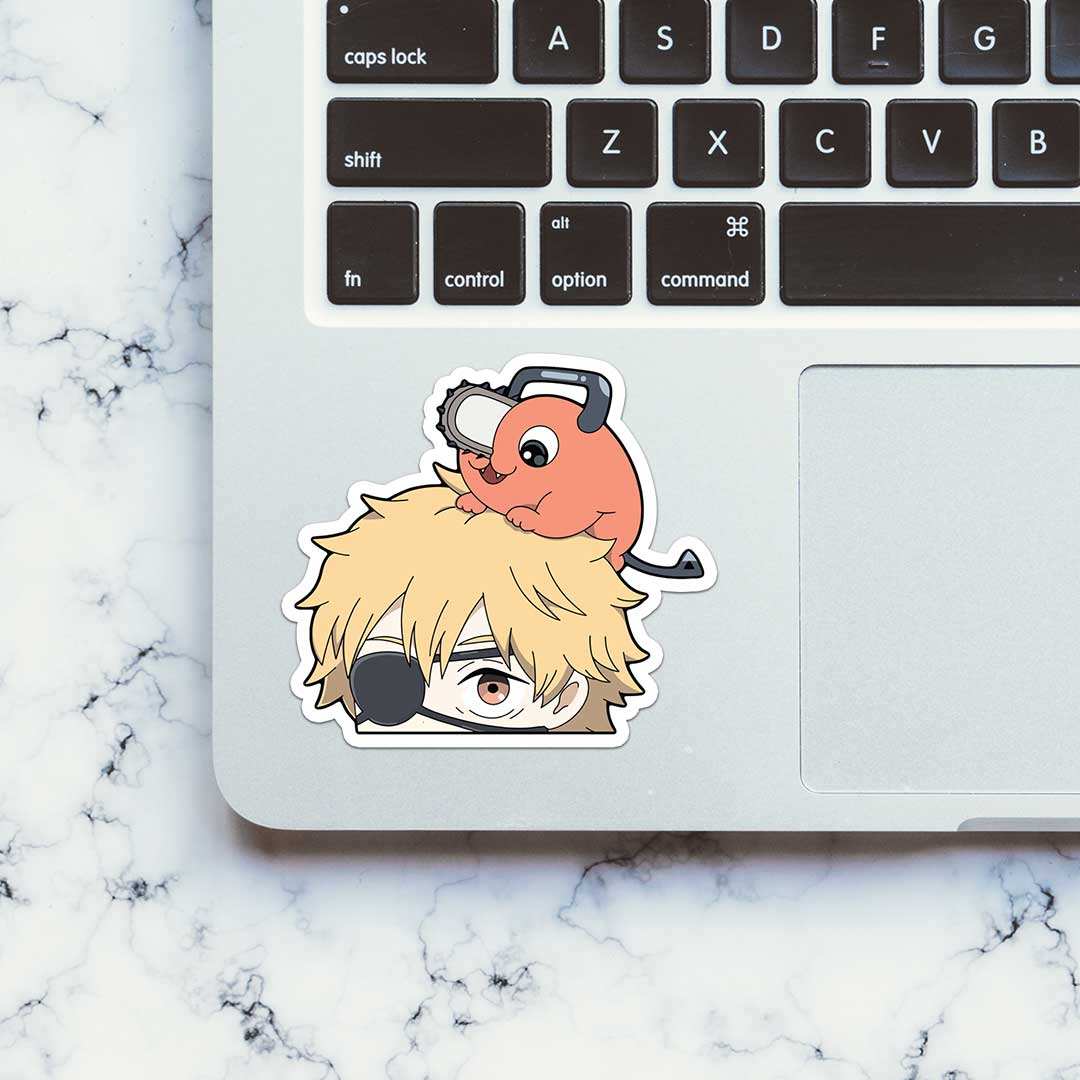 Chainsaw Man Chibi Sticker waterproof vinyl decal for laptop, bike, car & bottle