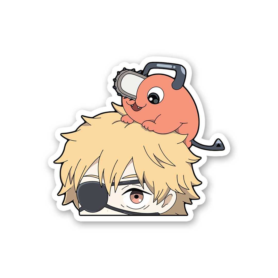 Chainsaw Man Chibi Sticker waterproof vinyl decal for laptop, bike, car & bottle