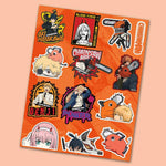 Chainsaw Man Mini Sticker Sheet waterproof vinyl decal for laptop, bike, car & bottle