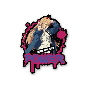 Chainsaw Man Power Sticker waterproof vinyl decal for laptop, bike, car & bottle
