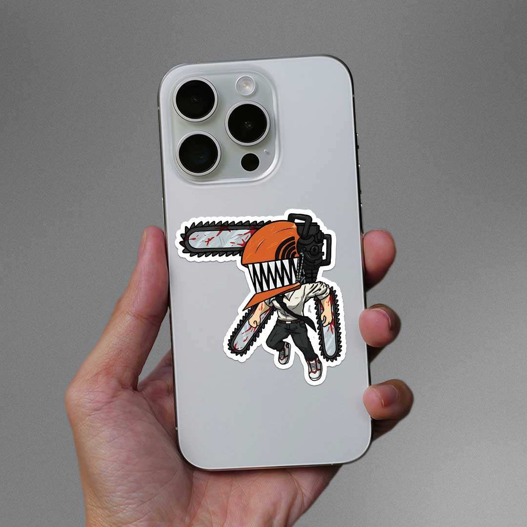 Chainsaw man Sticker waterproof vinyl decal for laptop, bike, car & bottle