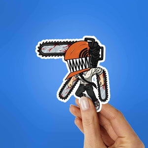 Chainsaw man Sticker waterproof vinyl decal for laptop, bike, car & bottle