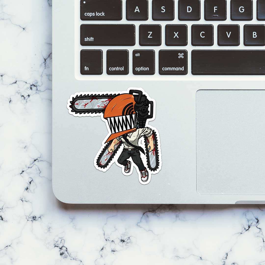 Chainsaw man Sticker waterproof vinyl decal for laptop, bike, car & bottle