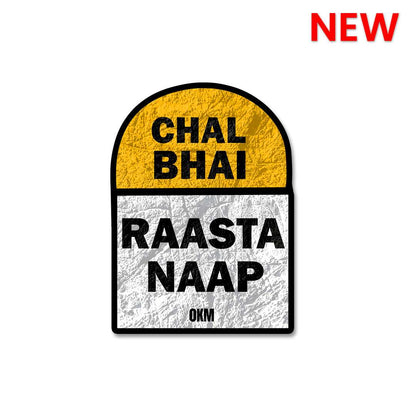 Chal Raasta Naap Sticker waterproof vinyl decal for laptop, bike, car & bottle