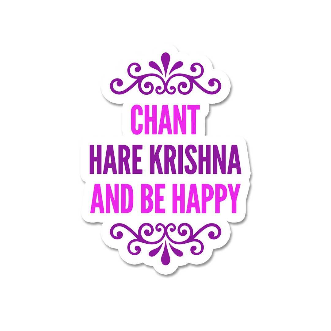 Chant Krishna And Be Happy Sticker - Stickers | STICK IT UP