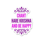 Chant Krishna And Be Happy Sticker waterproof vinyl decal for laptop, bike, car & bottle