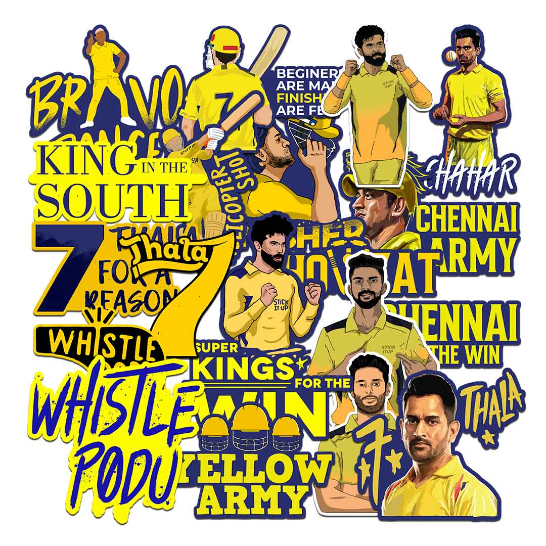 Chennai Sticker Pack [20 Sticker] waterproof vinyl decal for laptop, bike, car & bottle