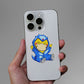 Chibi Blue Dino Onesie Glitter Sticker