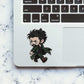 Chibi Green Coat Walker Glitter Sticker