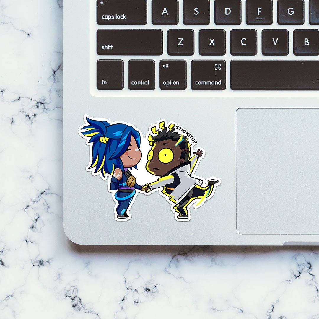 CHIBI JETT & NEON Sticker waterproof vinyl decal for laptop, bike, car & bottle