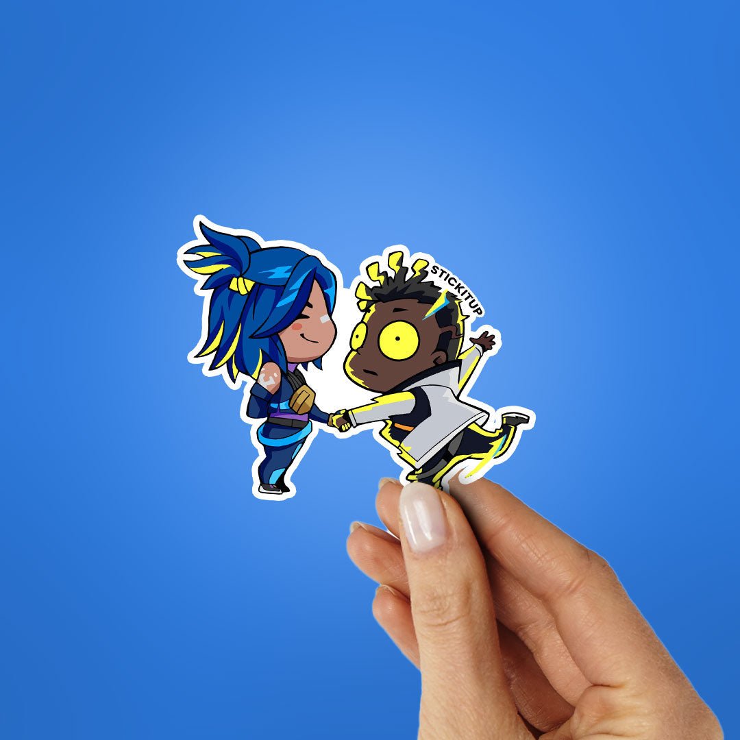CHIBI JETT & NEON Sticker waterproof vinyl decal for laptop, bike, car & bottle