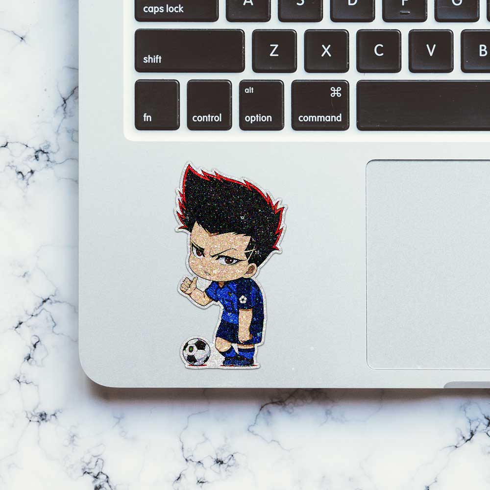Chibi Soccer Boy Glitter Sticker - Glitter Stickers | STICK IT UP