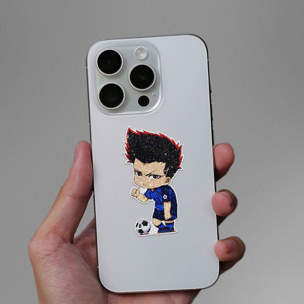 Chibi Soccer Boy Glitter Sticker - Glitter Stickers | STICK IT UP