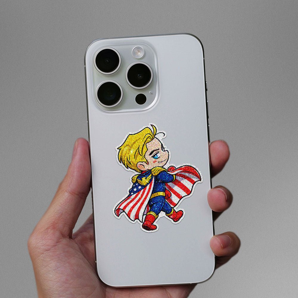 Chibi Star Hero Glitter Sticker - Glitter Stickers | STICK IT UP