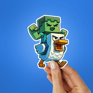 CHICKEN JOCKEY Sticker waterproof vinyl decal for laptop, bike, car & bottle