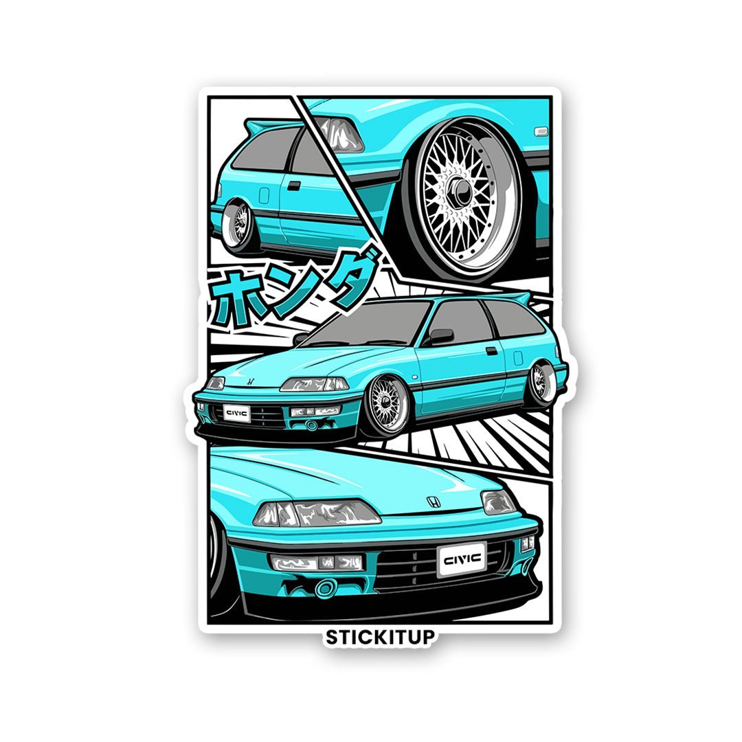 Civic Nouva Blue Sticker - Stickers | STICK IT UP