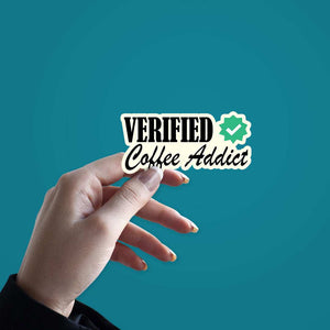Coffee Addict Sticker waterproof vinyl decal for laptop, bike, car & bottle
