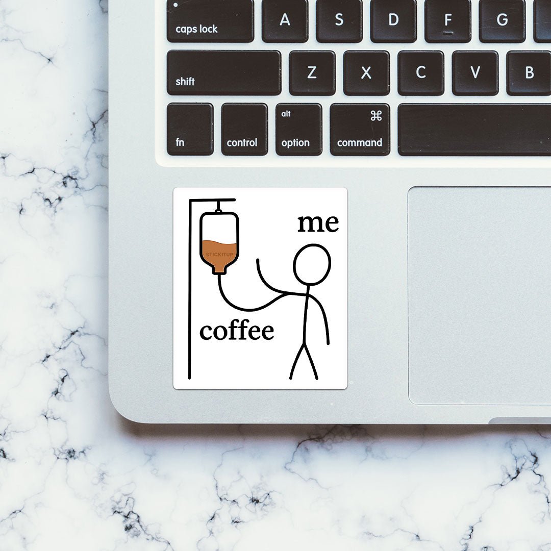 Coffee Me Sticker waterproof vinyl decal for laptop, bike, car & bottle