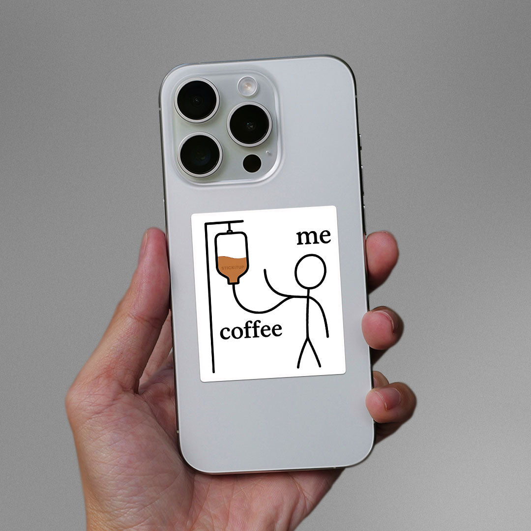 Coffee Me Sticker waterproof vinyl decal for laptop, bike, car & bottle