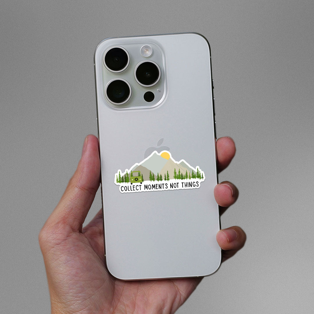 Collect Moments Not Things Sticker waterproof vinyl decal for laptop, bike, car & bottle