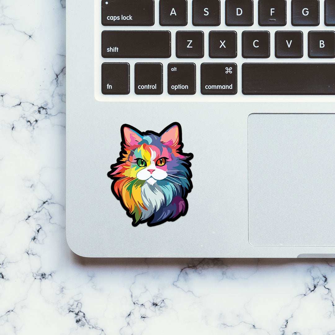 Colourful Cat Sticker - STICK IT UP