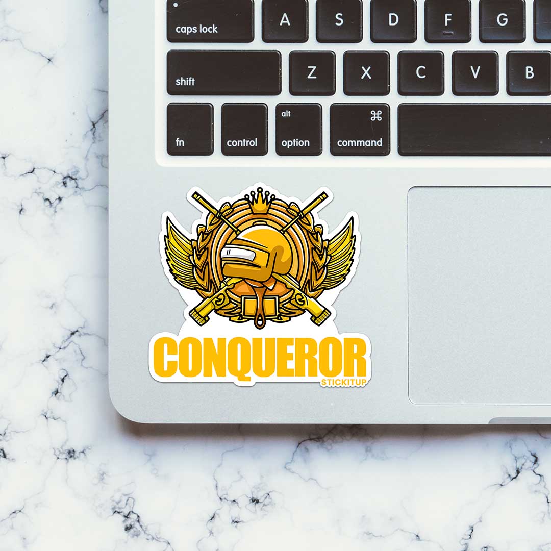Conqueror Sticker waterproof vinyl decal for laptop, bike, car & bottle