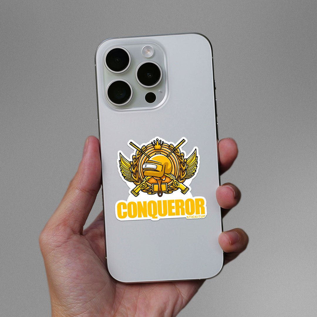 Conqueror Sticker waterproof vinyl decal for laptop, bike, car & bottle