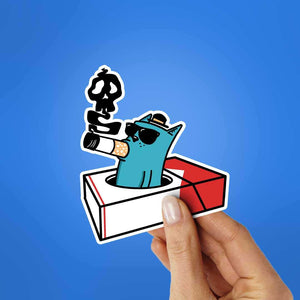 Cool Cat Smokes Sticker waterproof vinyl decal for laptop, bike, car & bottle