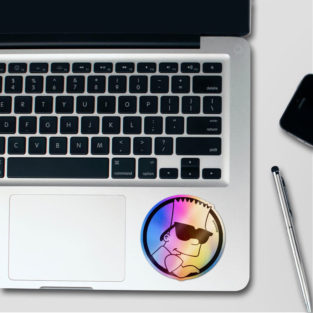 Cool Dude Holographic Stickers waterproof vinyl decal for laptop, bike, car & bottle