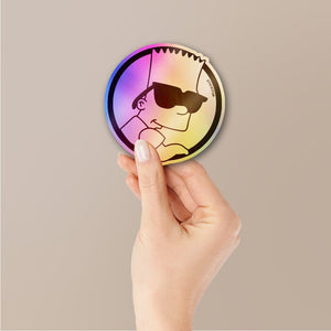 Cool Dude Holographic Stickers waterproof vinyl decal for laptop, bike, car & bottle