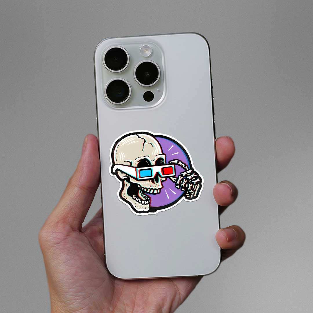 Cool Skull Sticker waterproof vinyl decal for laptop, bike, car & bottle
