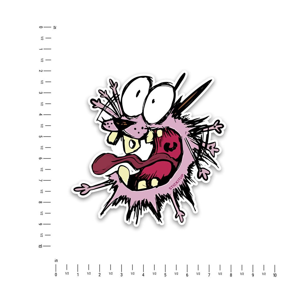 Courage the Cowardly Dog Bumper Sticker waterproof vinyl decal for laptop, bike, car & bottle