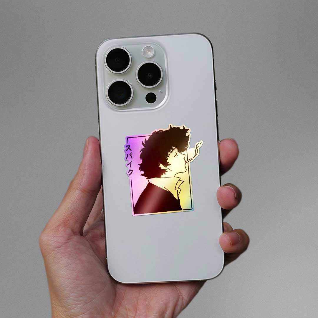 Cowboy Bebop Holographic Sticker waterproof vinyl decal for laptop, bike, car & bottle