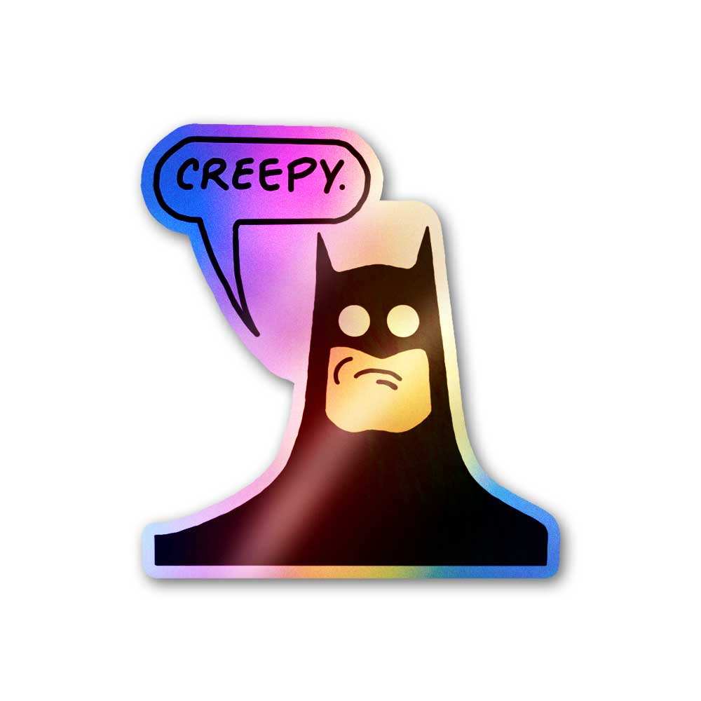 Creepy Holographic Sticker waterproof vinyl decal for laptop, bike, car & bottle