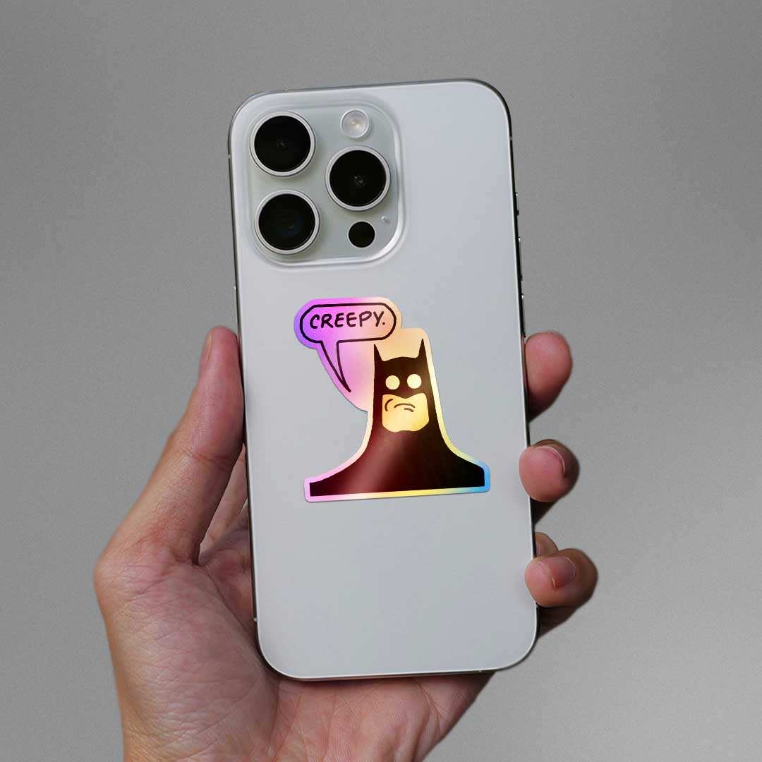 Creepy Holographic Sticker waterproof vinyl decal for laptop, bike, car & bottle