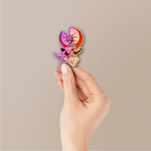 Crescent Moon Figure Holographic Stickers - Holographic stickers | STICK IT UP