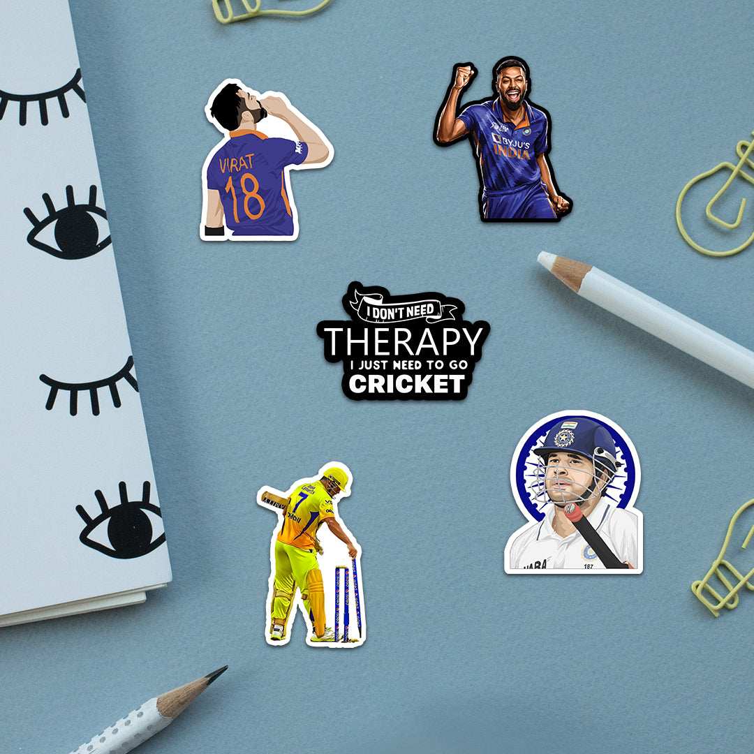 Cricket Sticker Packs [50 sticker] waterproof vinyl decal for laptop, bike, car & bottle