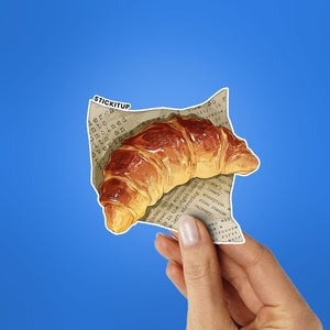 Croissant Sticker waterproof vinyl decal for laptop, bike, car & bottle