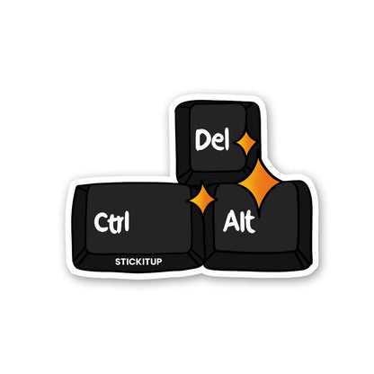 Ctrl Alt Del Sticker waterproof vinyl decal for laptop, bike, car & bottle