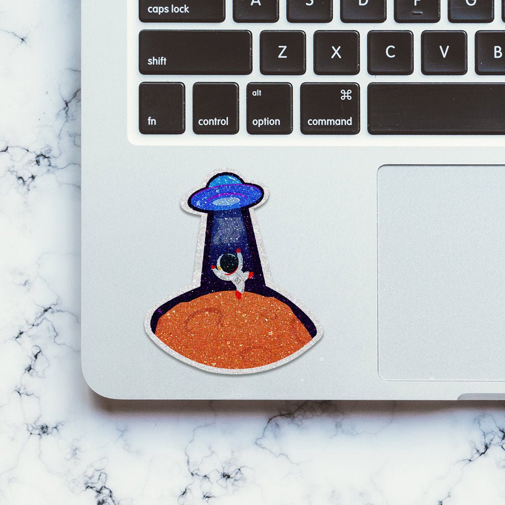Cute Astronaut Glitter Sticker waterproof vinyl decal for laptop, bike, car & bottle