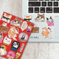 Cute Cat Mini Sticker Sheet waterproof vinyl decal for laptop, bike, car & bottle