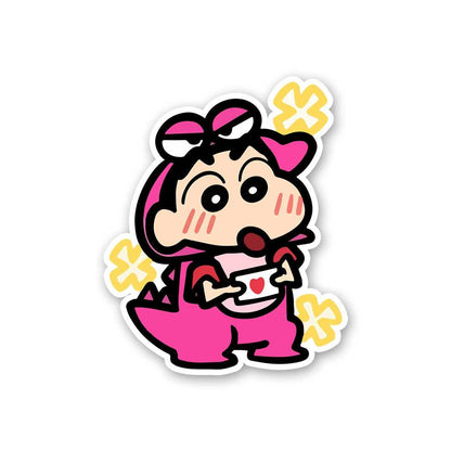 Cute Dino chan Sticker waterproof vinyl decal for laptop, bike, car & bottle