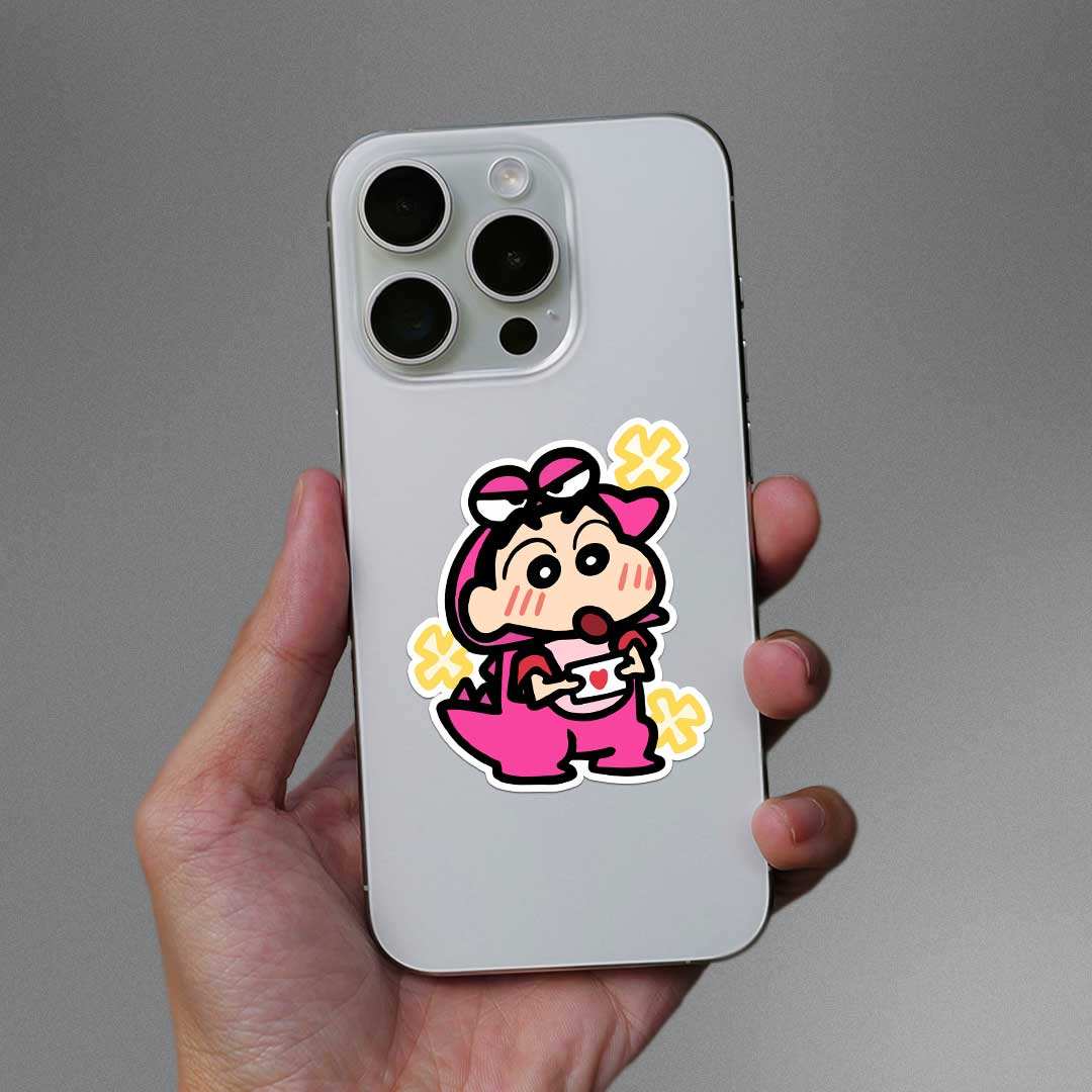 Cute Dino chan Sticker waterproof vinyl decal for laptop, bike, car & bottle