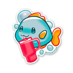 Cute Fish Sticker waterproof vinyl decal for laptop, bike, car & bottle