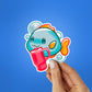 Cute Fish Sticker waterproof vinyl decal for laptop, bike, car & bottle